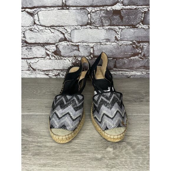 Vidorreta Metallic Silver Blue Rope Espadrilles Wedge Sandals Women 41EU/10.5US - Picture 12 of 16